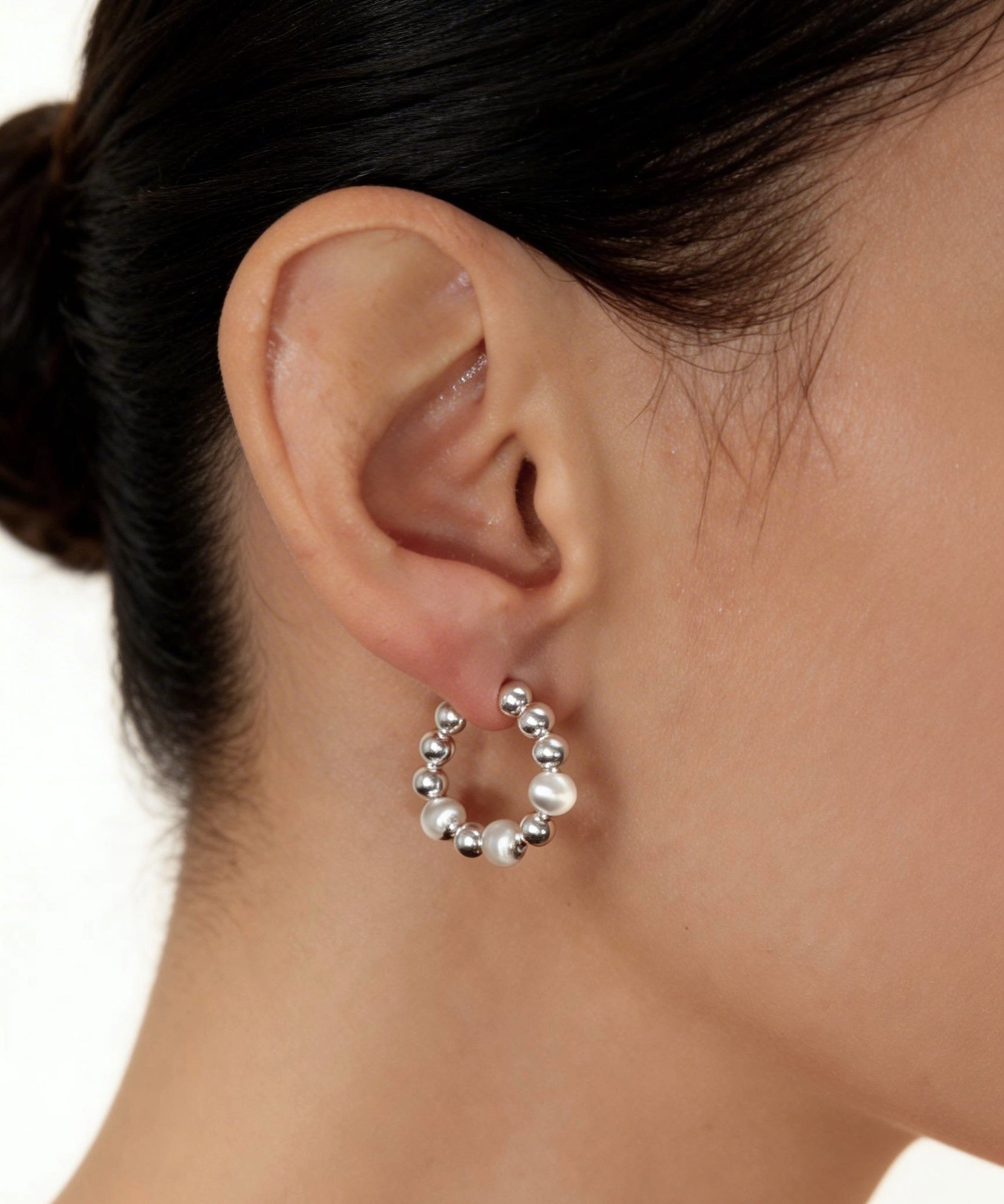 Auskarai Round Bead Hoop — Luxiage