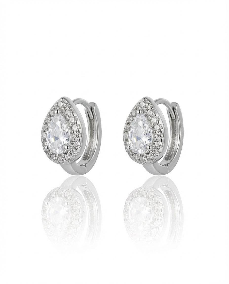Auskarai Silver Shiny Zircon — Luxiage