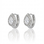 Auskarai Silver Shiny Zircon — Luxiage