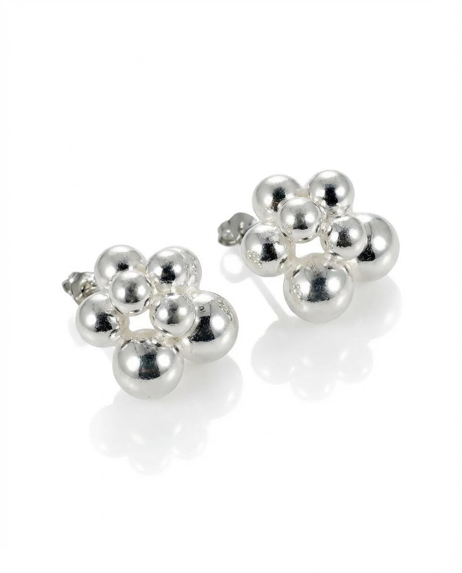 Auskarai Silver ball — Luxiage