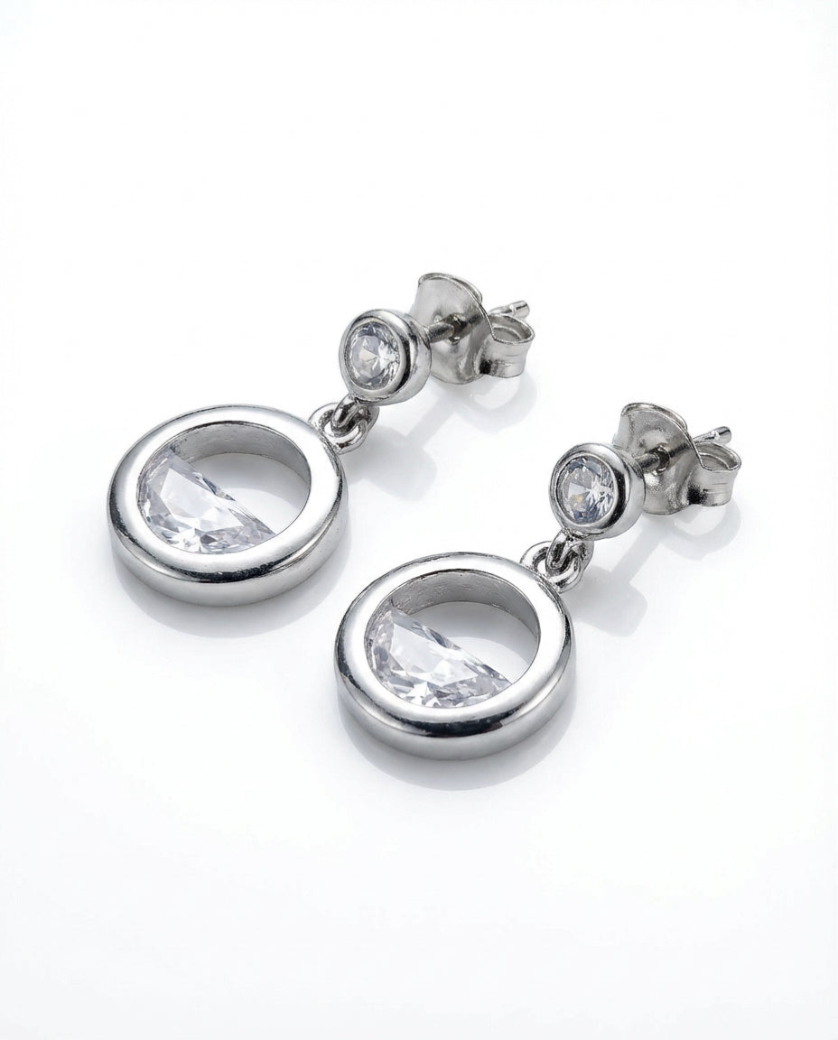 Auskarai Silver CZ — Luxiage