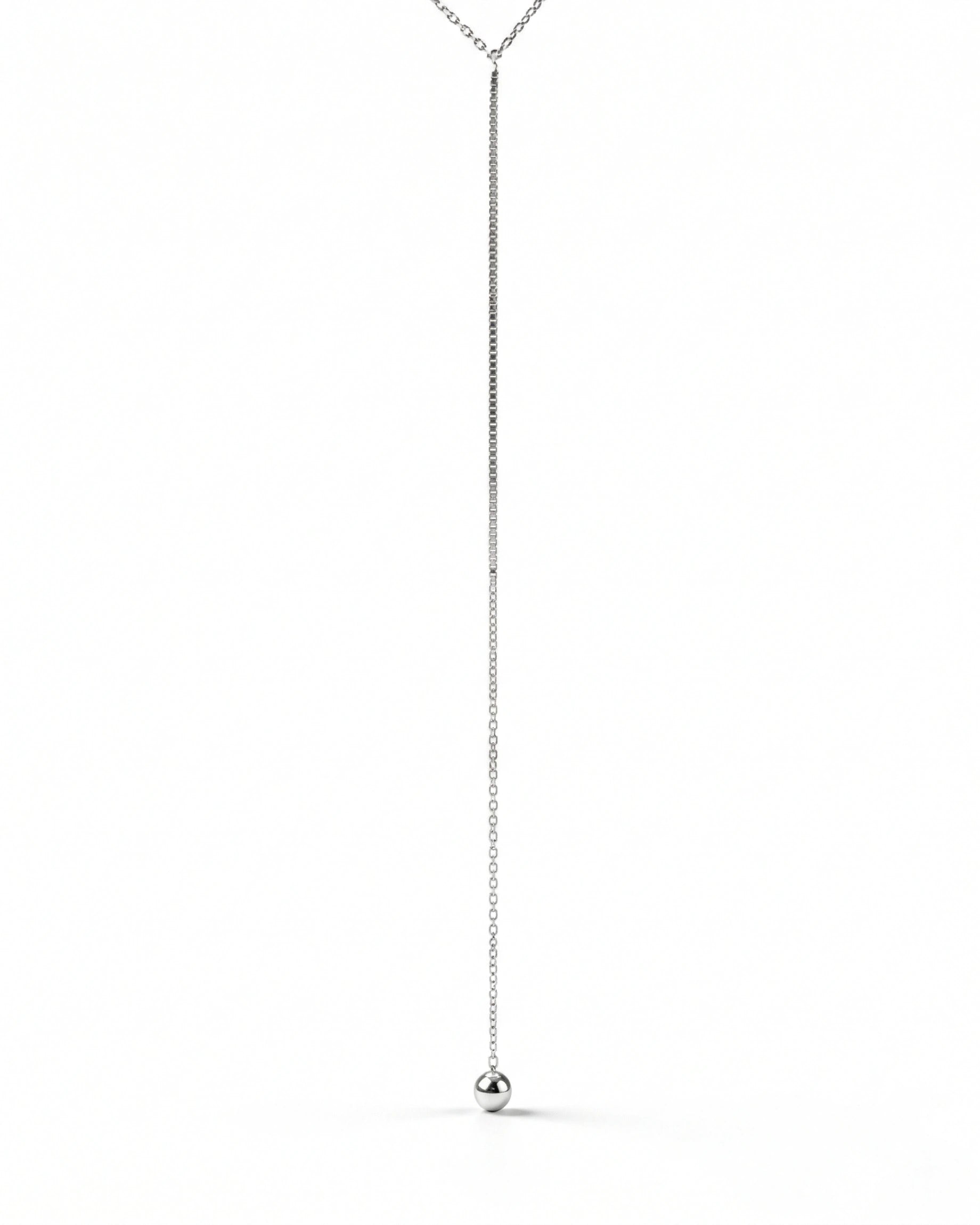 Kaklo papuošalas Long silver ball — Luxiage