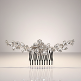 Luxiage Elegant Silver bridal hair comb with clear crystals and silver-tone metal. Perfect for weddings.